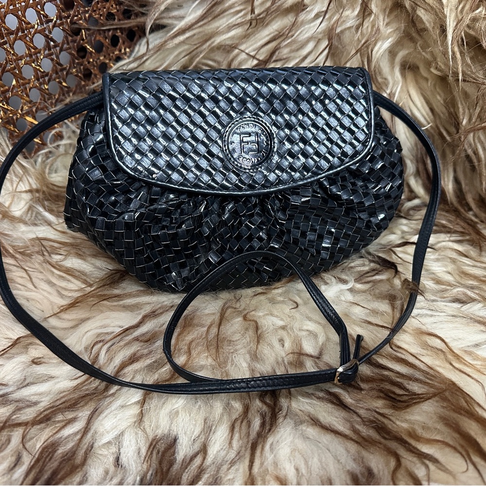 Late 1970’s Vintage Fendi Woven Crossbody Bag Grail